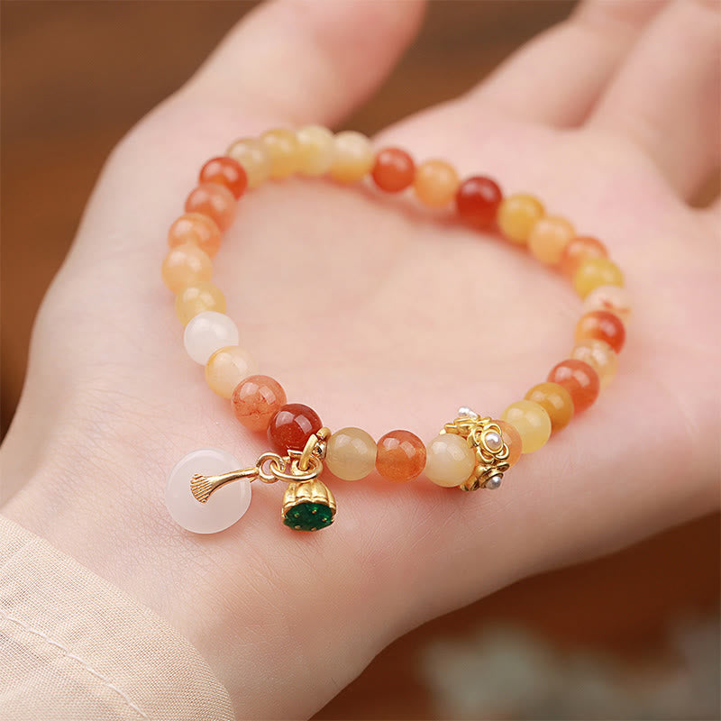EverestArtstudios Peace Buckle Golden Silk Jade Ward Off Evil Spirits Bracelet