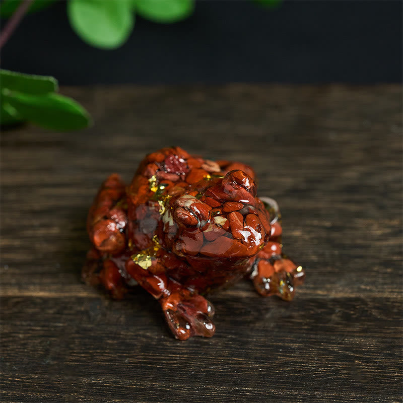 Buddha Stones Crystal Drip Resin Small Frog Passion Decoration Statue