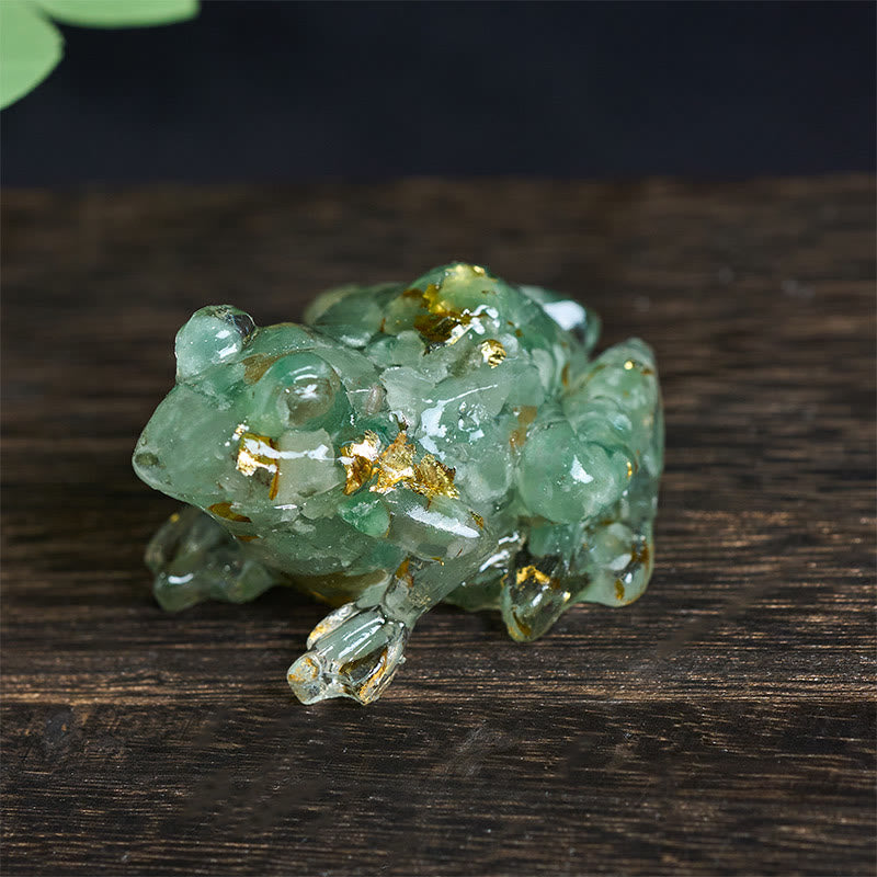 EverestArtStudios Crystal Drip Resin Small Frog Passion Decoration Statue