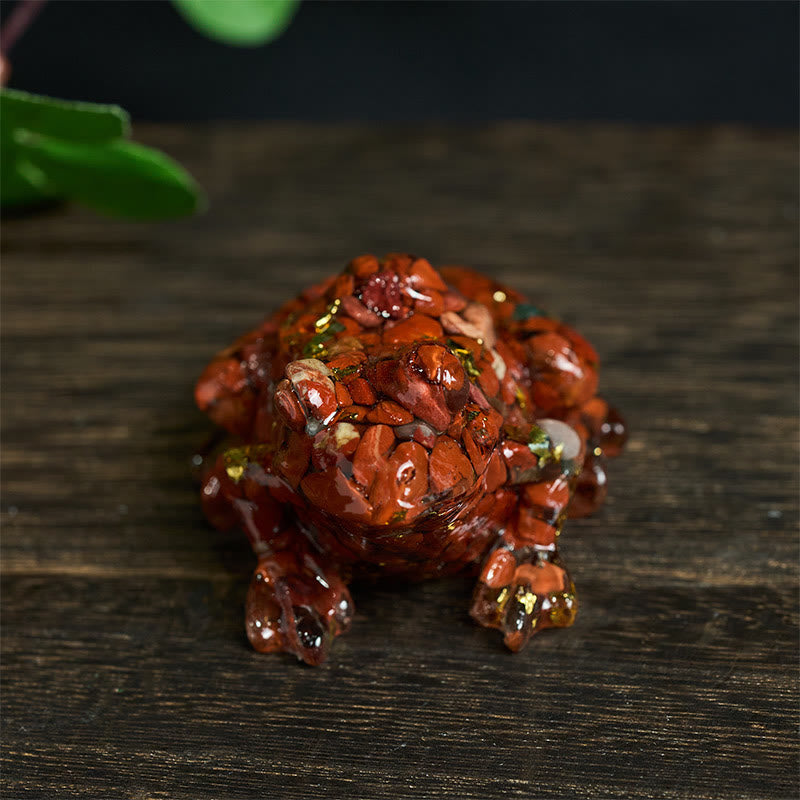 Buddha Stones Crystal Drip Resin Small Frog Passion Decoration Statue