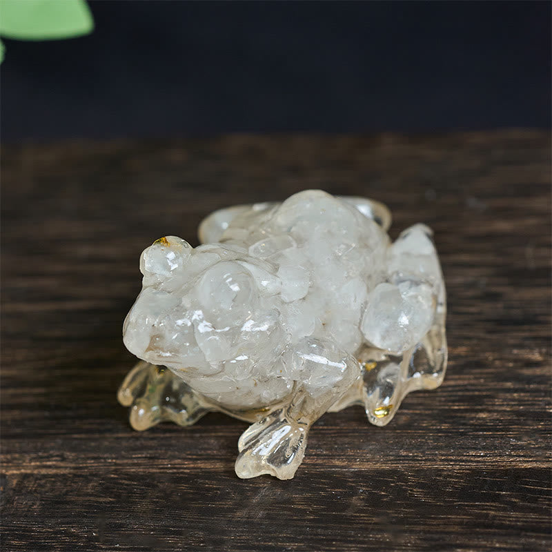 Buddha Stones Crystal Drip Resin Small Frog Passion Decoration Statue