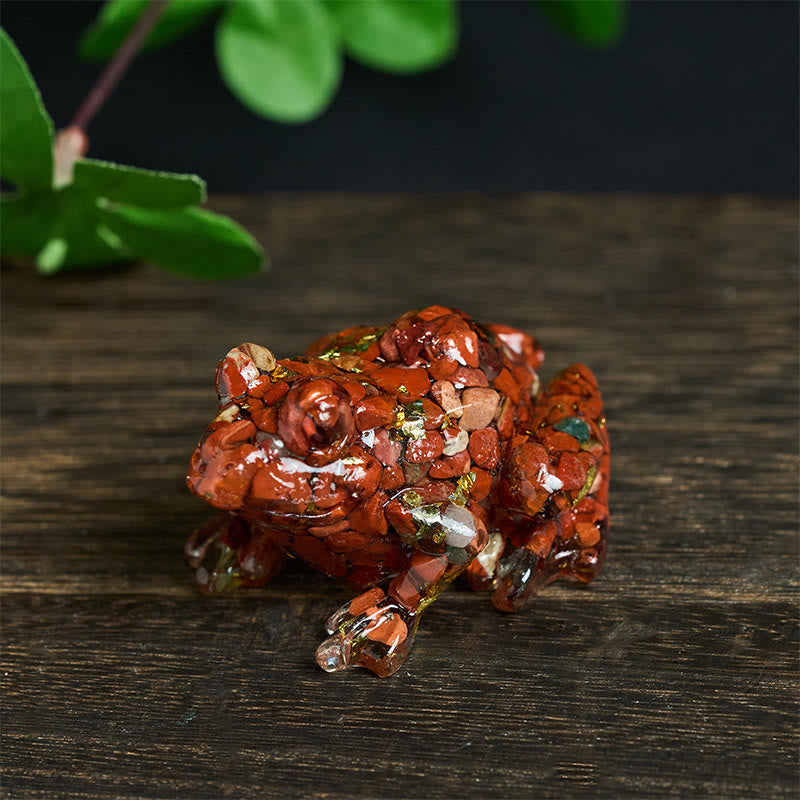 EverestArtStudios Crystal Drip Resin Small Frog Passion Decoration Statue