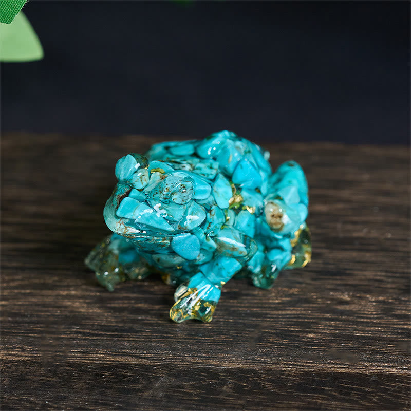Buddha Stones Crystal Drip Resin Small Frog Passion Decoration Statue