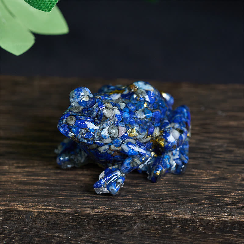 Buddha Stones Crystal Drip Resin Small Frog Passion Decoration Statue