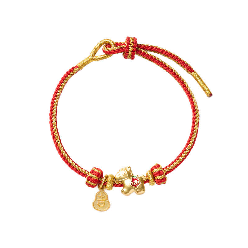 EverestArtstudios Year Of The Horse Red String Copper Braided Luck Bracelet