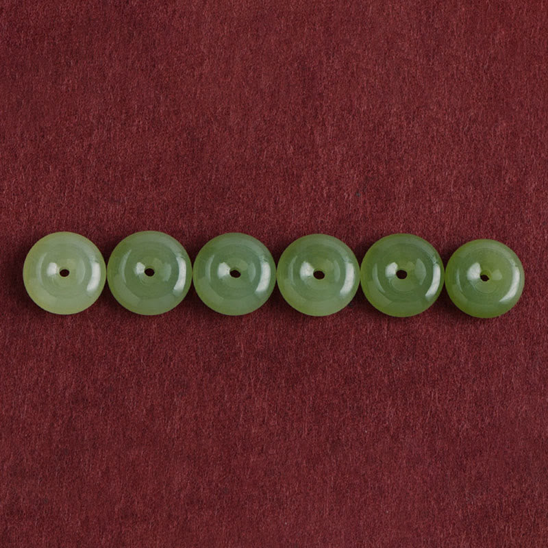 Buddha Stones Natural Hetian Jade Peace Buckle String Abundance Bracelet Anklet