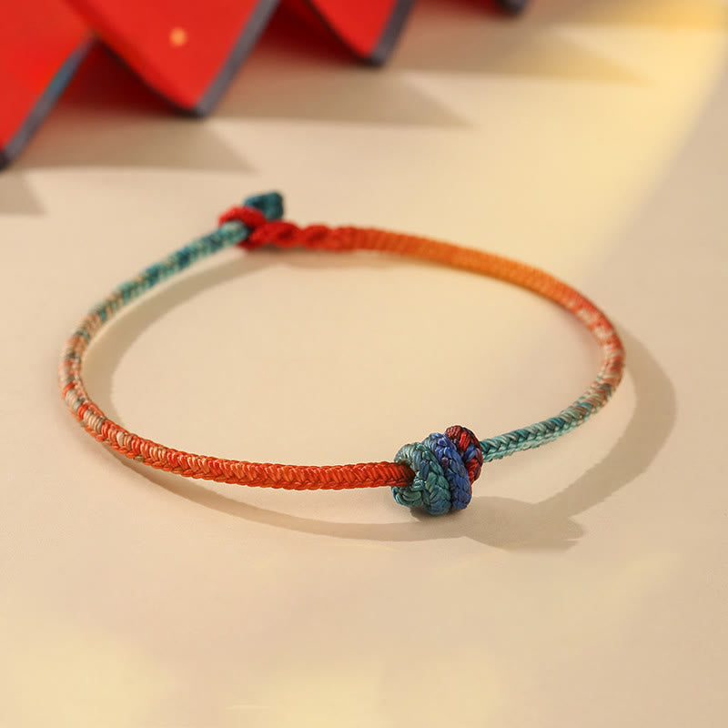 Buddha Stones Colored String Hand-woven Knots Strength Bracelet