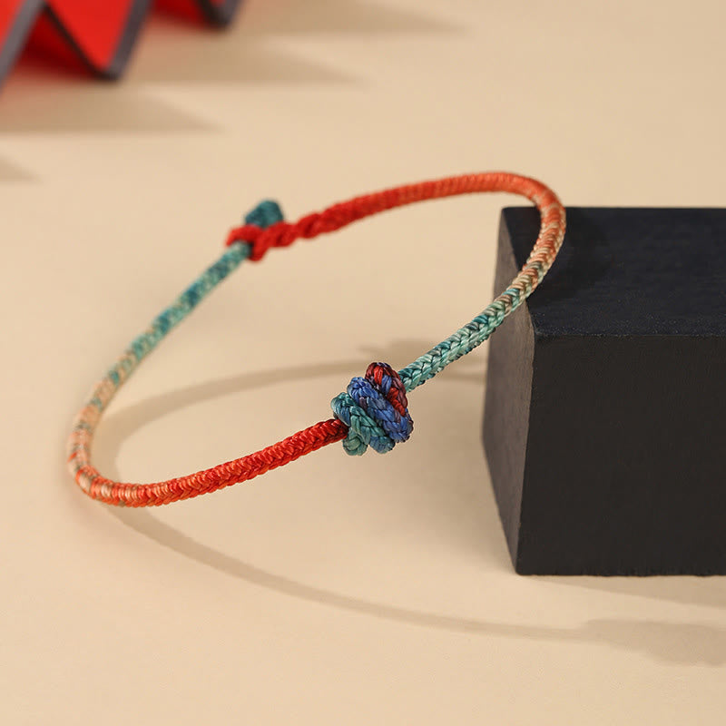 Buddha Stones Colored String Hand-woven Knots Strength Bracelet