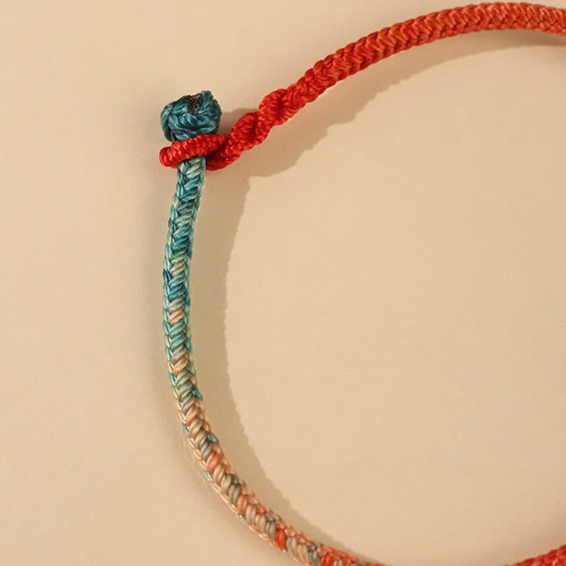 Buddha Stones Colored String Hand-woven Knots Strength Bracelet