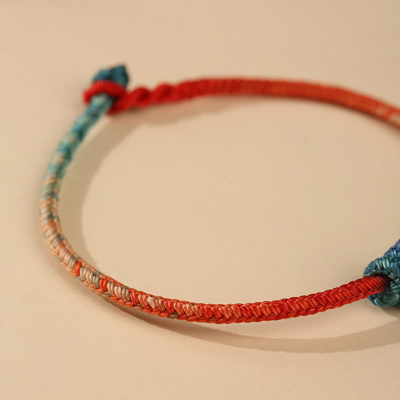Buddha Stones Colored String Hand-woven Knots Strength Bracelet