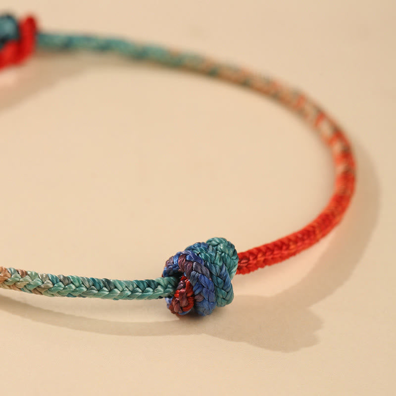 Buddha Stones Colored String Hand-woven Knots Strength Bracelet