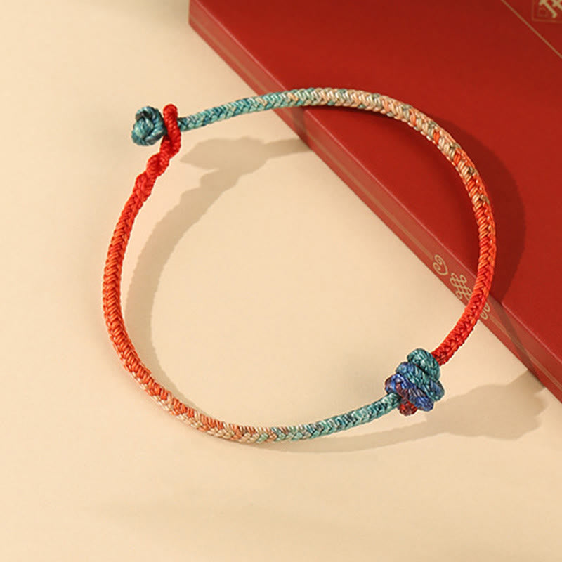 Buddha Stones Colored String Hand-woven Knots Strength Bracelet