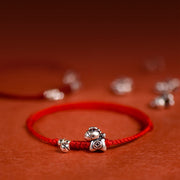 Buddha Stones 999 Sterling Silver Year Of The Horse 925 Sterling Silver Bell String Luck Child Adult Bracelet Anklet