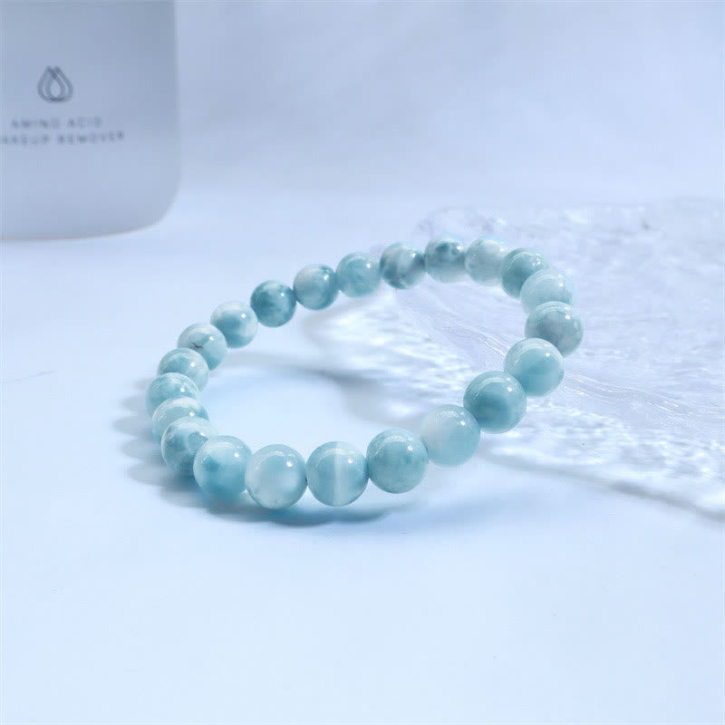 Buddha Stones Natural Larimar Wisdom Confidence Bracelet