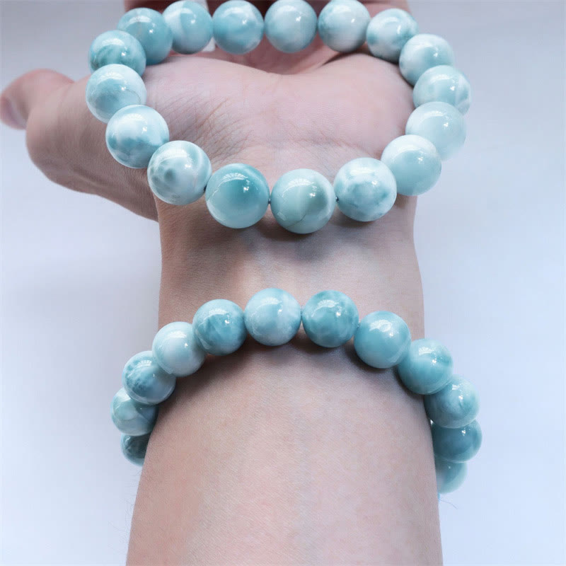 Buddha Stones Natural Larimar Wisdom Confidence Bracelet
