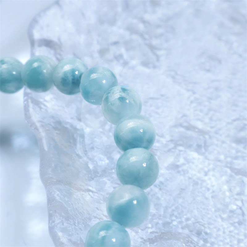 Buddha Stones Natural Larimar Wisdom Confidence Bracelet