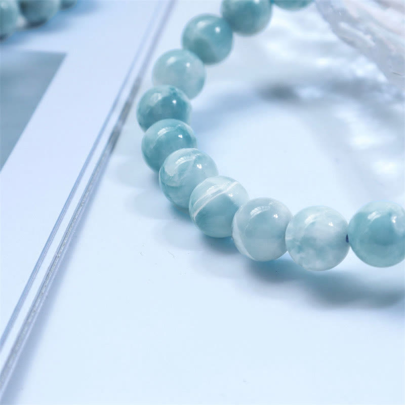 Buddha Stones Natural Larimar Wisdom Confidence Bracelet