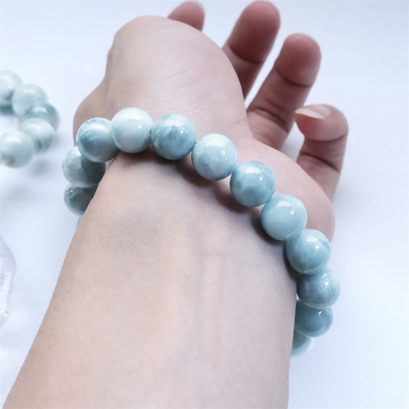 Buddha Stones Natural Larimar Wisdom Confidence Bracelet