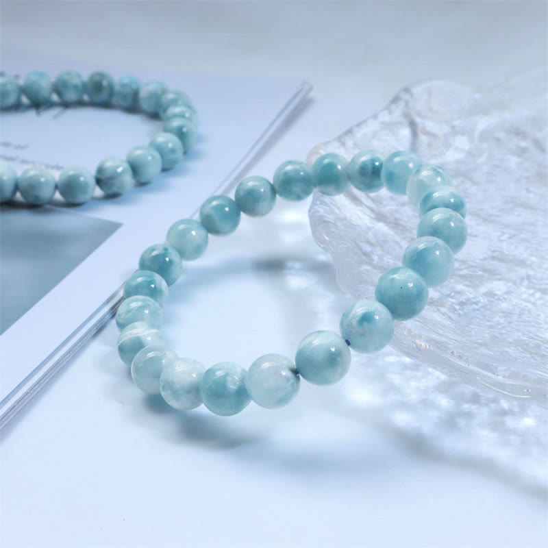 Buddha Stones Natural Larimar Wisdom Confidence Bracelet