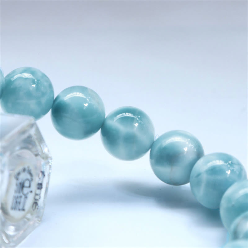 Buddha Stones Natural Larimar Wisdom Confidence Bracelet