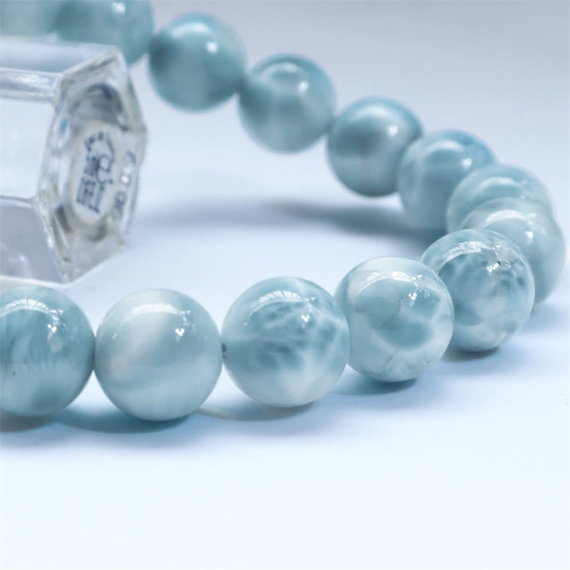Buddha Stones Natural Larimar Wisdom Confidence Bracelet