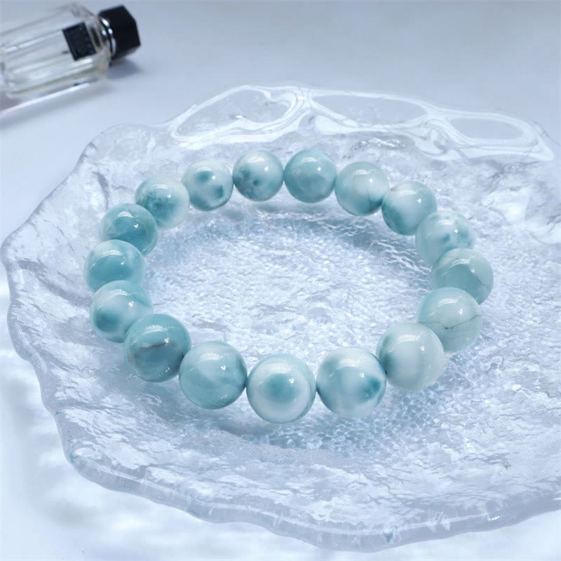 Buddha Stones Natural Larimar Wisdom Confidence Bracelet