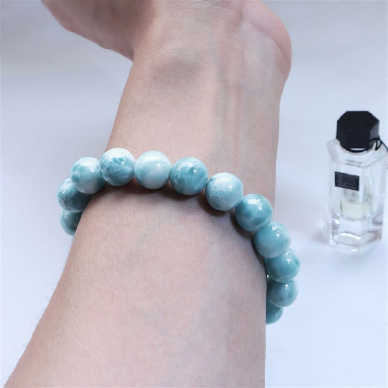 Buddha Stones Natural Larimar Wisdom Confidence Bracelet