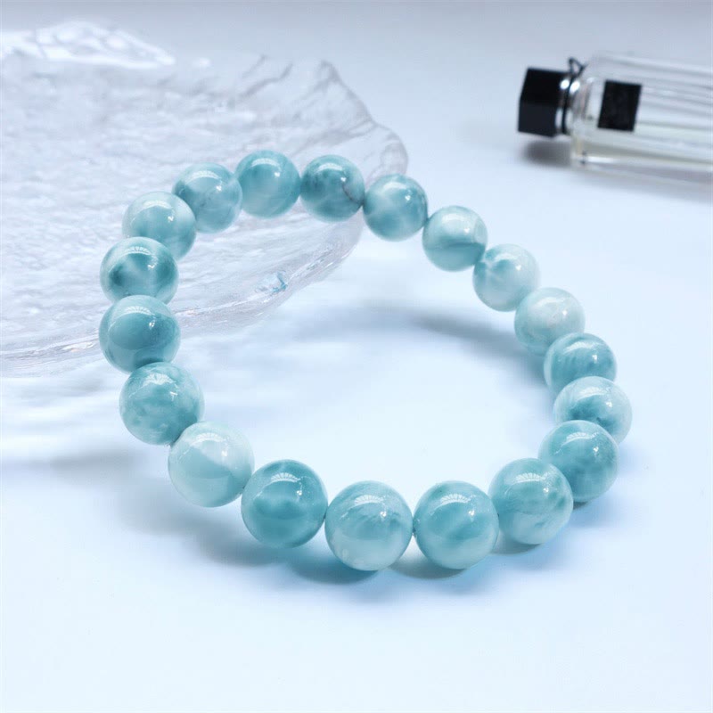 Buddha Stones Natural Larimar Wisdom Confidence Bracelet