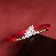 Buddha Stones 925 Sterling Silver Year Of The Horse Prosperity String Bracelet