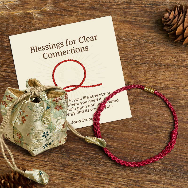 Buddha Stones "Blessings for Clear Connections" 925 Sterling Silver Lucky Golden Bead String Bracelet Anklet Includes Gift Message Card