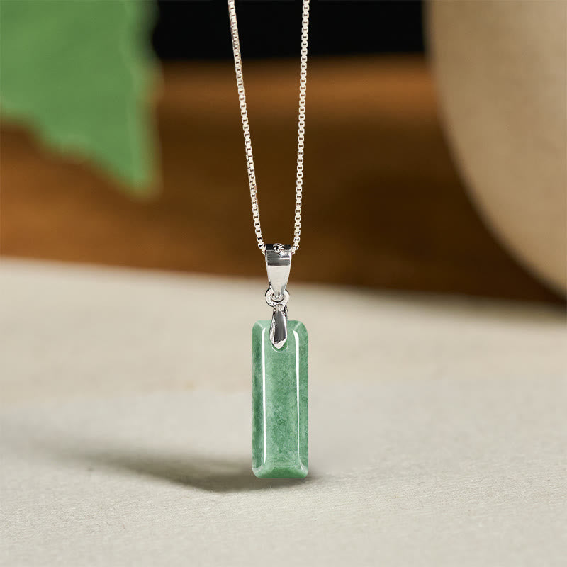 EverestArtstudios Natural A-Z Letter Jade 925 Sterling Silver Silm Chain Prosperity Necklace Pendant