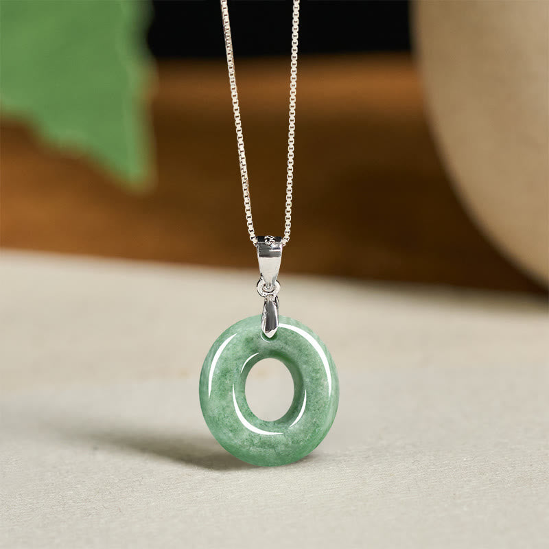 EverestArtstudios Natural A-Z Letter Jade 925 Sterling Silver Silm Chain Prosperity Necklace Pendant