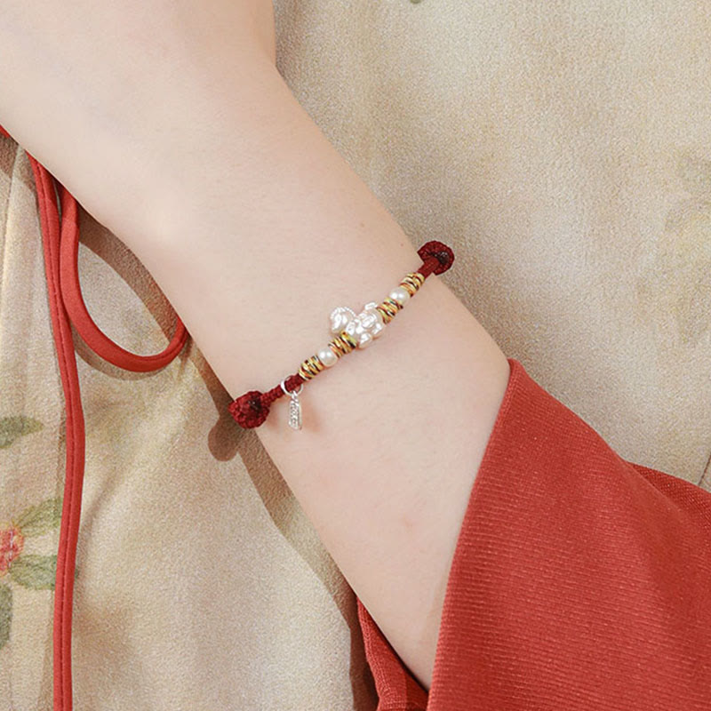 Buddha Stones 999 Sterling Silver Year Of The Horse Freedom Manually Made String Bracelet