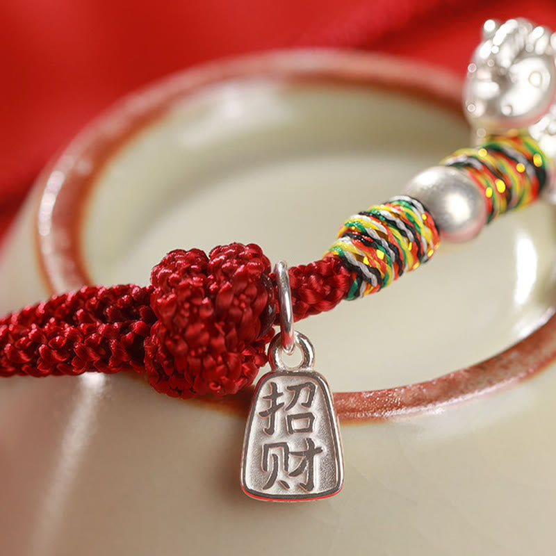 Buddha Stones 999 Sterling Silver Year Of The Horse Freedom Manually Made String Bracelet