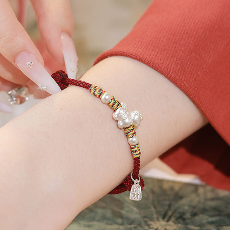 Buddha Stones 999 Sterling Silver Year Of The Horse Freedom Manually Made String Bracelet