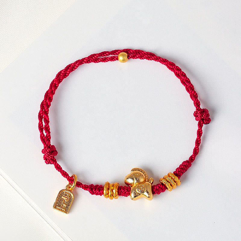Buddha Stones Year Of The Horse Success Strength Braided String Adjustable Bracelet