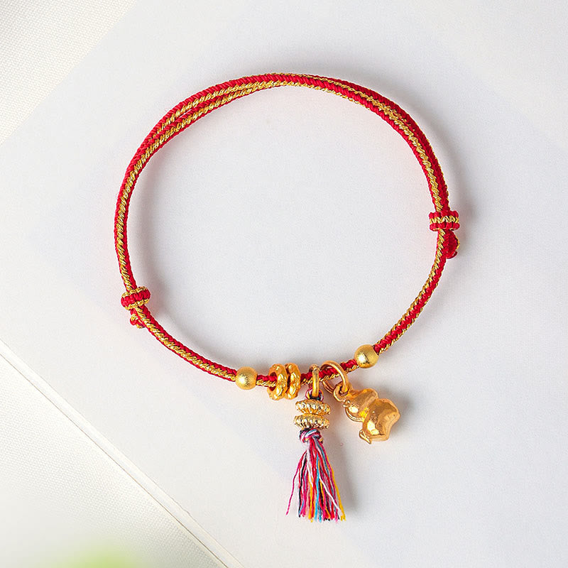 Buddha Stones Year Of The Horse Success Strength Braided String Adjustable Bracelet