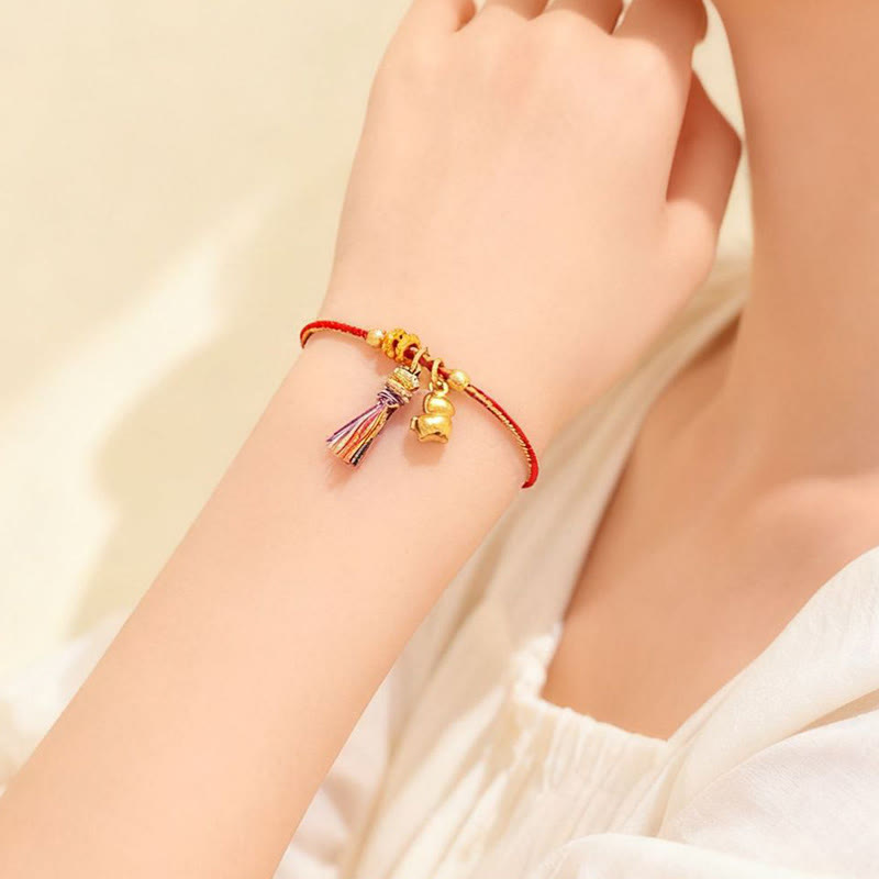 Buddha Stones Year Of The Horse Success Strength Braided String Adjustable Bracelet
