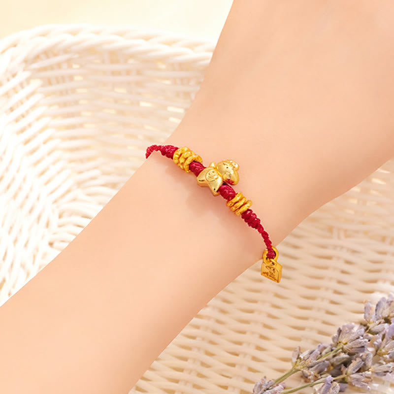 Buddha Stones Year Of The Horse Success Strength Braided String Adjustable Bracelet