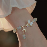 EverestArtstudios Butterfly Charm Hetian Jade Adjustable Chain Prosperity Bracelet