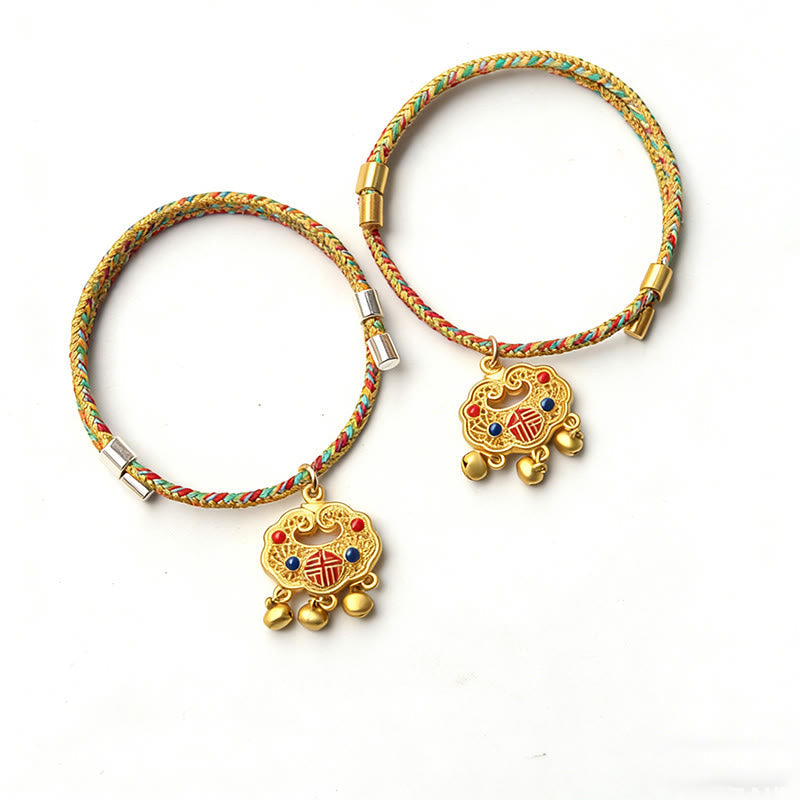 Buddha Stones Handmade String Alloy Luck Blessings Adjustable Cats Small Dogs Pet Collar
