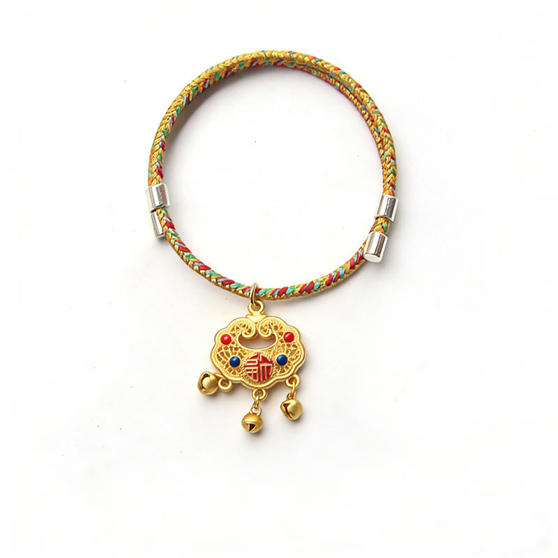 Buddha Stones Handmade String Alloy Luck Blessings Adjustable Cats Small Dogs Pet Collar