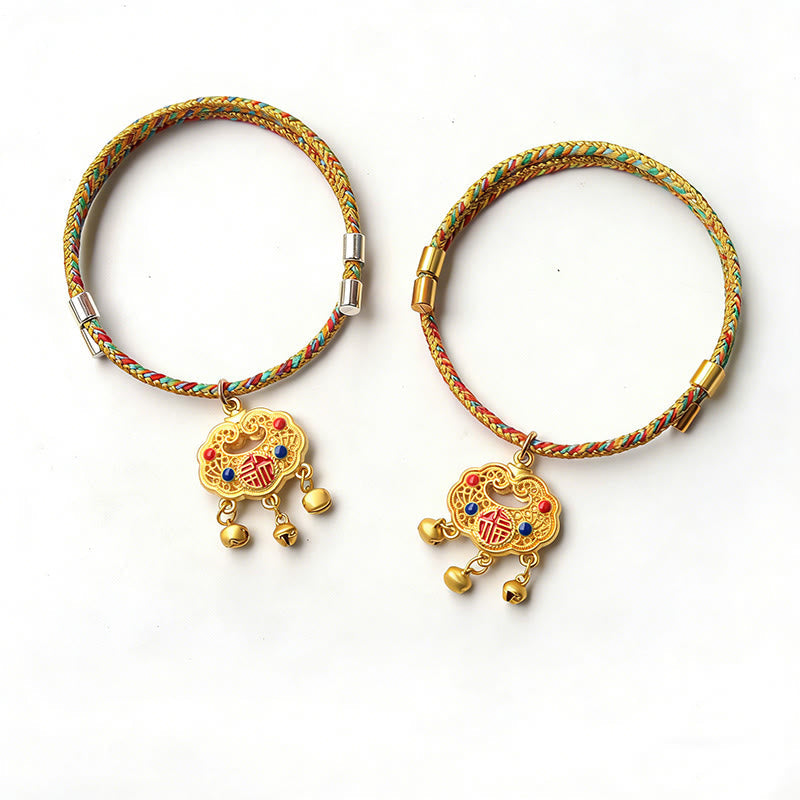 Buddha Stones Handmade String Alloy Luck Blessings Adjustable Cats Small Dogs Pet Collar