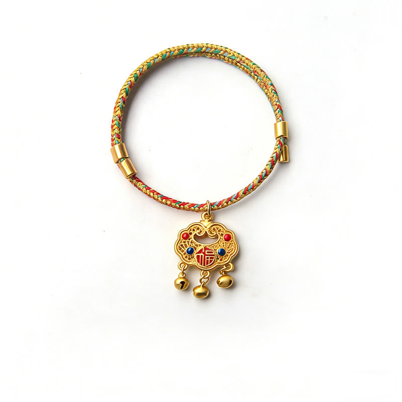 Buddha Stones Handmade String Alloy Luck Blessings Adjustable Cats Small Dogs Pet Collar
