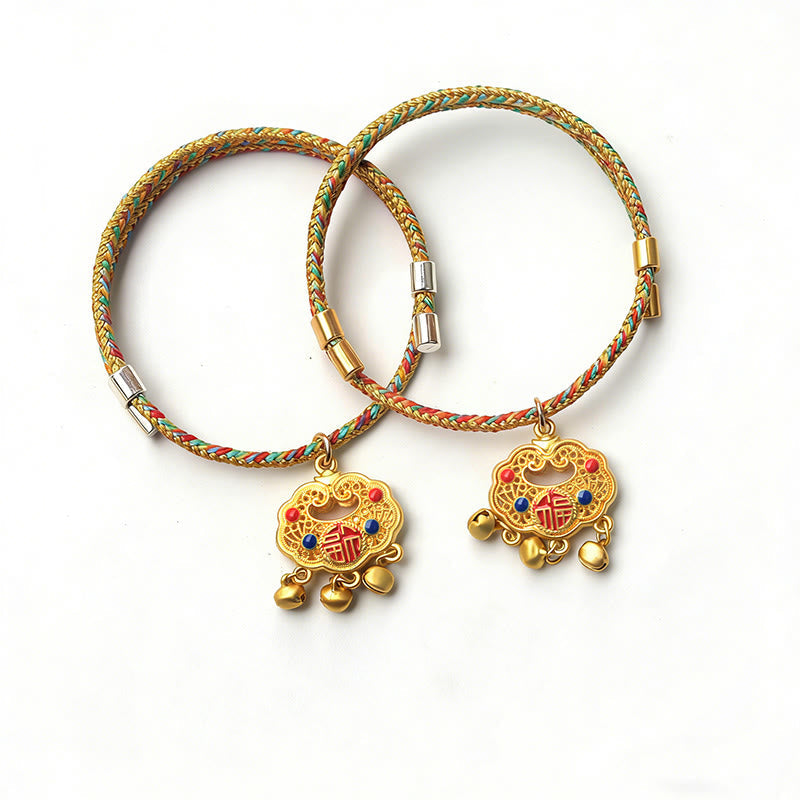 Buddha Stones Handmade String Alloy Luck Blessings Adjustable Cats Small Dogs Pet Collar