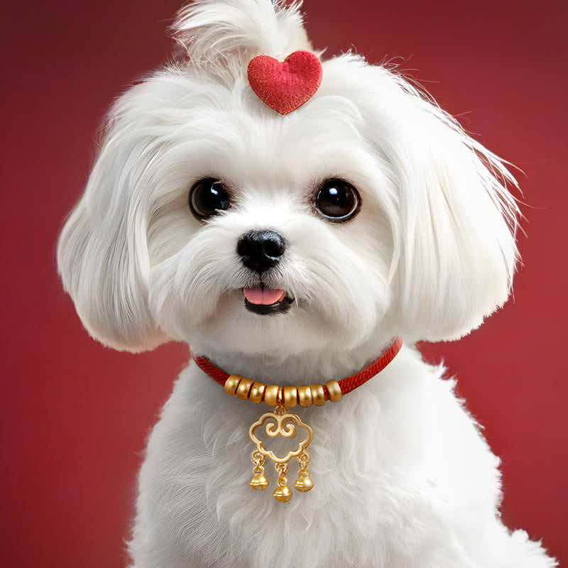 Buddha Stones Red String Bead Protection Adjustable Cats Small Dogs Pet Collar