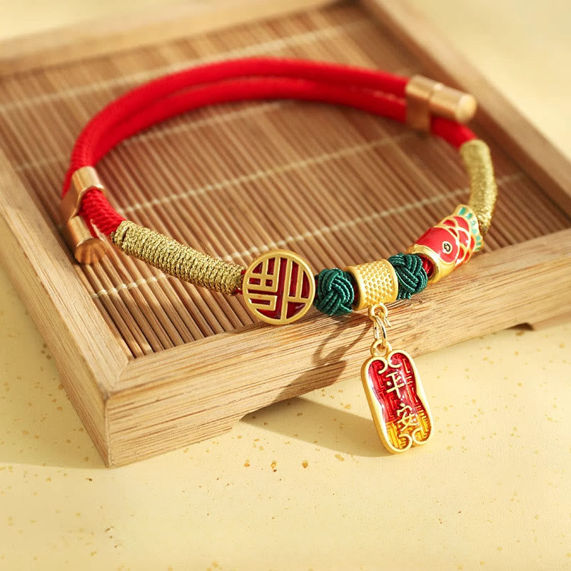 Buddha Stones Metal Pendant Red String Peace Joy Blessing Protection Adjustable Cats Small Dogs Pet Collar