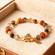 Buddha Stones Tiger Eye Ice Obsidian Pearl Year Of The Horse Lucky Fortune Prosperity Bracelet