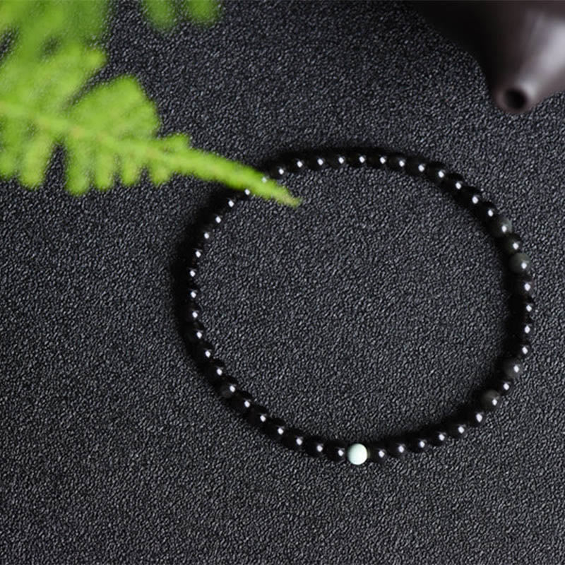 EverestArtStudios Black Obsidian Turquoise Strength Fulfilment Bracelet