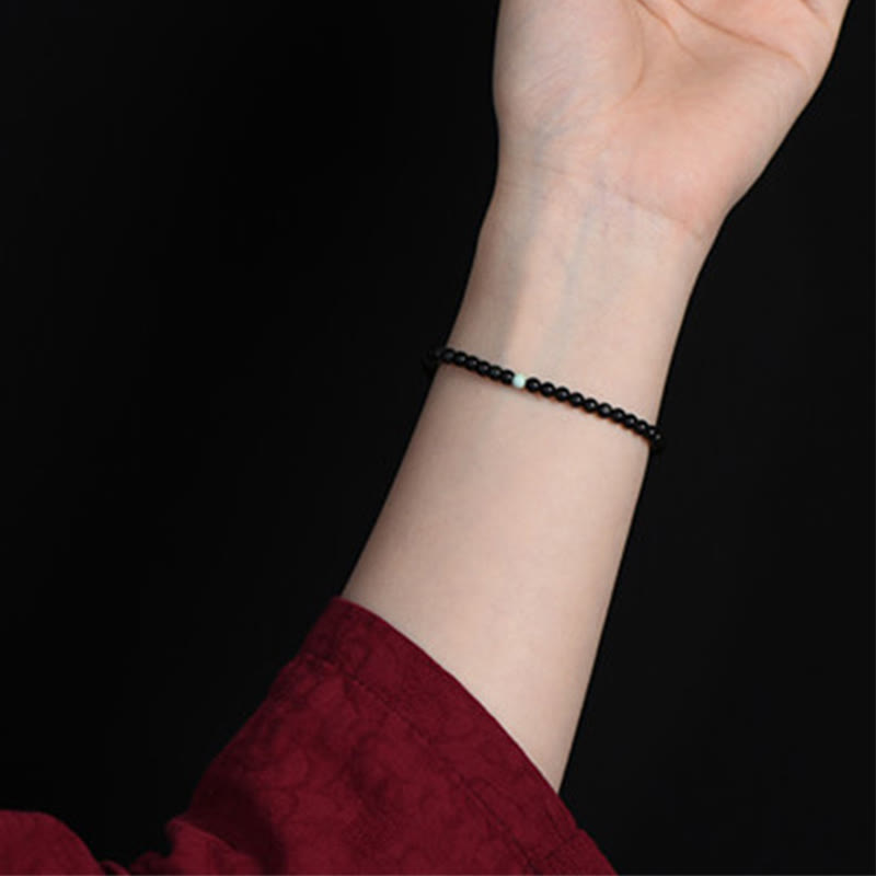 EverestArtStudios Black Obsidian Turquoise Strength Fulfilment Bracelet